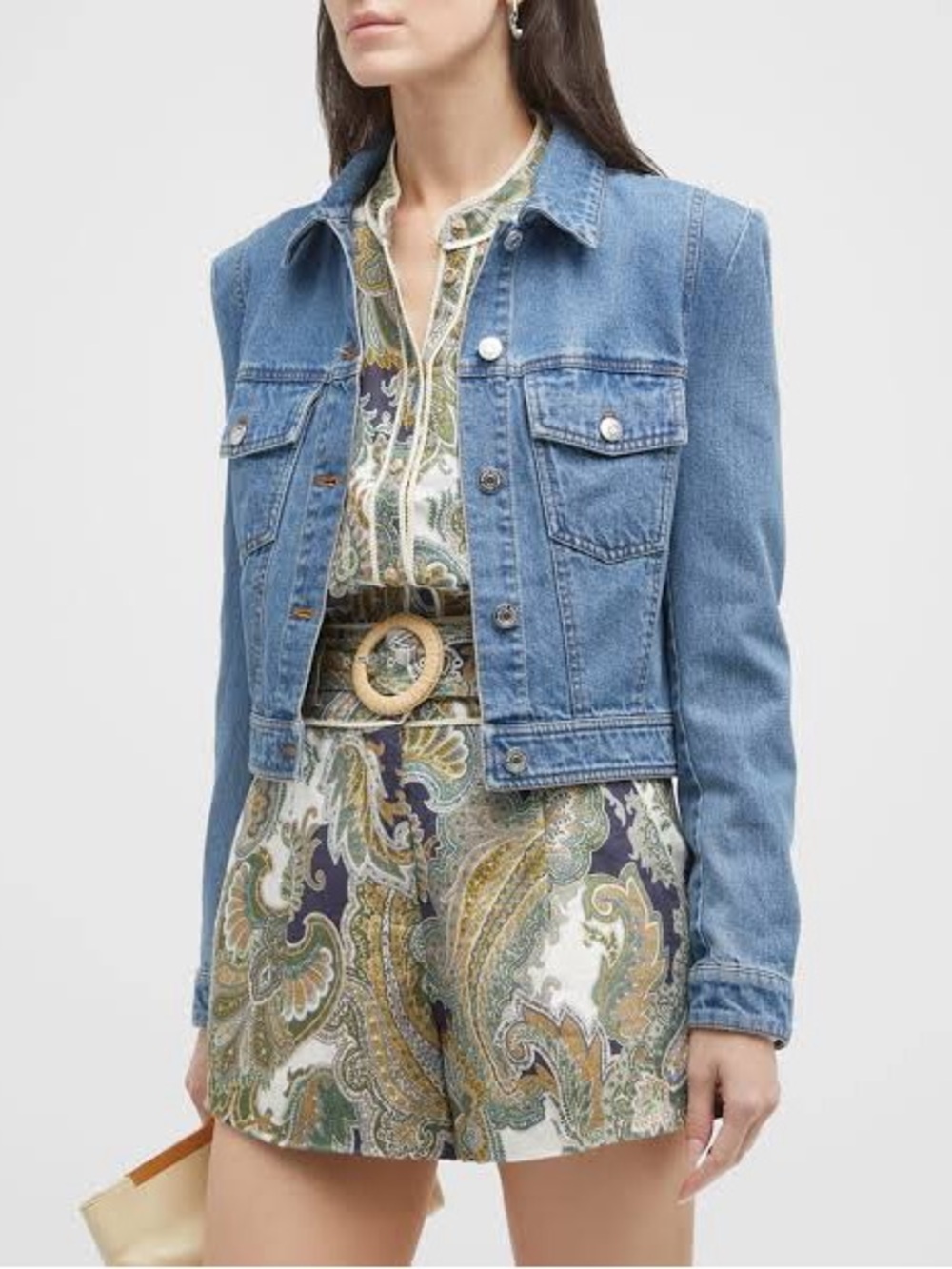Veronica Beard Hartford Cropped Denim Jacket